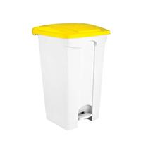 PATTUMIERA 90LT CONTITOP PLASTICA BIANCA C/COP.GIALLO+PEDALE